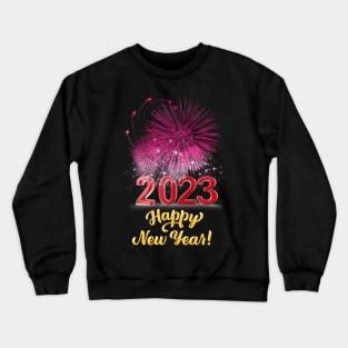 2023 Happy New Year!, PINK Fire work Celebration Crewneck Sweatshirt